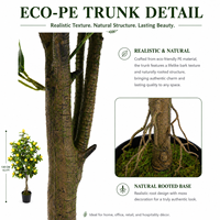 Arbre fruitier artificiel hyper-réaliste, citronnier avec fruits de citron, hauteur 130 cm, résistant aux UV, ignifuge, emballage KD, usine