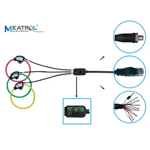 RJ45 порт 3 фазы Гибкая катушка Rogowski преобразователь тока зажим тока