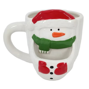 La más nueva <span class=keywords><strong>taza</strong></span> de bolsillo de galletas de cerámica de Navidad con logotipo personalizado con muñeco de nieve Santa para una exhibición mágica de vacaciones y espíritu festivo - Product Image 3