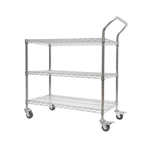 Heavy-Duty 4-Tier Industrial Armazém <span class=keywords><strong>Metal</strong></span> Rack Durável 5 Camadas Chrome Polimento Wire Shelving Wire Mesh Prateleira - Product Image 4