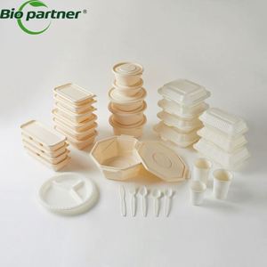 Ensemble de couverts jetables biodégradables en amidon de maïs, couteau, fourchette, cuillère, ustensiles compostables pour les fêtes, vente en gros - Product Image 1