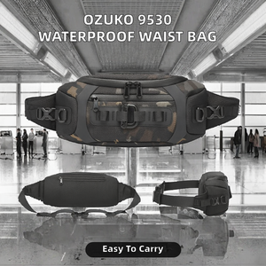 9530 para un MOQ bajo, en stock, riñonera de poliéster portátil de moda, estilo clásico para negocios, impermeable, con cremallera, para hombres y mujeres, para pasaporte nacional - Product Image 2
