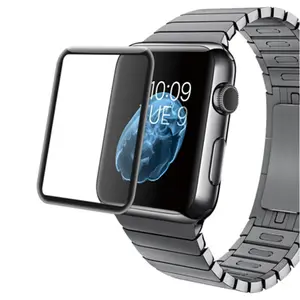 Para Apple Watch 3/4 series película endurecida reloj inteligente película UV serigrafía borde negro pantalla curva protector de vidrio templado