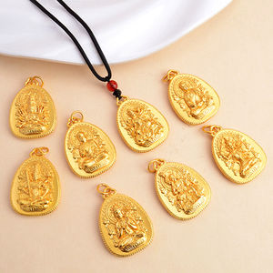 2025 Venta caliente hecho a mano Diy incoloro arena oro cuerda accesorios significativo Buda 12 Zodiaco colgante collar para mi hijo - Product Image 1