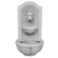 Fontaine murale d'eau en résine de fibre de verre portable électrique pour l'extérieur, tête de lion