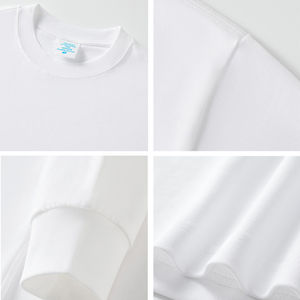 Logotipo personalizado 100% algodón 305 Gsm sudadera de peso pesado de los hombres de punto en blanco hombro caído buena calidad hombres sudadera de gran tamaño - Product Image 5