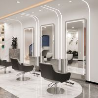 Miroir mural de salon de coiffure moderne avec éclairage LED, équipement de salon de beauté très demandé