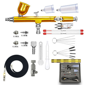 Kit aérographe à alimentation par gravité double action, buses 0.2 et 0.5 mm, pour peinture artistique, artisanat, réparation, portable, gobelet 7cc - Product Image 3