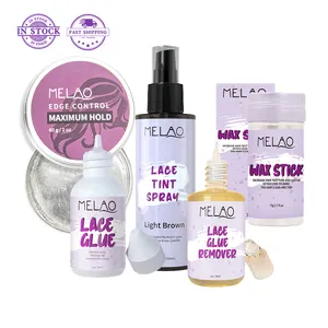 MELAO Custom Extreme hold Waterproof Clear Lace Hair Wig Glue And Remover Adhesive Water Resistant Melting Spray lace glue Set