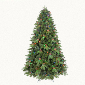 Grand arbre de Noël artificiel en PVC à piles avec base, éclairage LED de haute qualité, respectueux de l'environnement. - Product Image 2