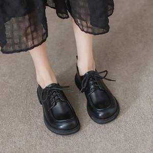 Zapatos de Mujer de Cuero Estilo Europeo, Americano y Británico para Primavera y Otoño, con Suela Suave, Tacón Bajo y Plataforma Gruesa, Versátiles para Oficina - Product Image 3