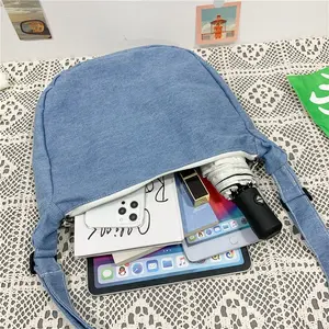 Bolsa em forma de carteiro portátil, bolsa em forma de xadrez azul durável
