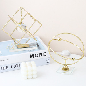 Mueble de <span class=keywords><strong>TV</strong></span> Moderno de Diseño <span class=keywords><strong>Simple</strong></span> para Sala de Estar, Mueble para Vinos, Decoración de Oficina y Hogar, Adornos Geométricos Pequeños de Hierro Estilo Nórdico - Product Image 2