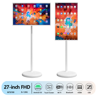Téléviseur intelligent portable LED Full HD 27 pouces avec rétroéclairage, Android 13, multi-touch, fonctions de vote et vidéoconférence