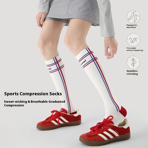 Renaissance Solid Calf Compression Chaussettes de sport pour femmes pour la course à pied Corde à sauter Cyclisme Randonnée Minceur Cuissardes Chaussettes - Product Image 3