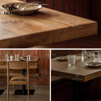 Bois Durable personnalisé à usage commercial avec revêtement imperméable ensemble de table à manger en bois de conception de café à deux places