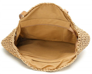 Borsa Grande E Morbida Da Donna In Paglia Intrecciata Con Lettere Vuote Grandi Borse Intrecciate A Mano Rattan Fiocco - Product Image 4