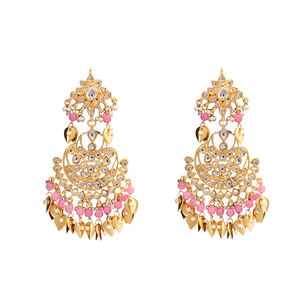 Boucles d'oreilles pendantes plaquées or d'inspiration luxueuse avec ornements de perles, base en alliage pour les fêtes et les mariages, style ethnique, mode féminine - Product Image 3