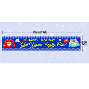 Décorations <span class=keywords><strong>de</strong></span> fête <span class=keywords><strong>de</strong></span> chandail <span class=keywords><strong>de</strong></span> Noël laid portables 118X19 po/300X49 cm bannière <span class=keywords><strong>de</strong></span> Noël Photo Prop fond pour les vacances - Product Image 1