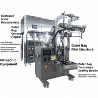 Emballage de sac triangulaire en acier inoxydable Machine d'emballage automatique de thé granulaire de thé aux fruits avec étiquette d'étiquetage Machine de sac extérieur