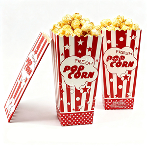 Tùy chỉnh <span class=keywords><strong>Mini</strong></span> giấy kraft trắng dùng một lần hộp bỏng ngô nhà máy in logo đáy vuông với xử lý dập nổi - Product Image 3