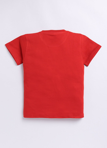 T-shirt en coton imprimé rouge uni pour garçons, motif voitures de course, style décontracté, tissu doux et respirant, confortable pour un usage quotidien - Product Image 2