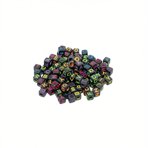 ILAN Perline con Lettere Nere 6x6mm 17g - Product Image 2