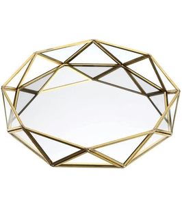 Bandeja de vidrio de metal para la decoración del hogar y la cocina para servir en fiestas y bodas - Product Image 4