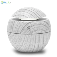 Humidificateur USB créatif et diffuseur d'arômes avec grain de bois LED veilleuse couleur unie orbe pour bureau maison hôtel voiture