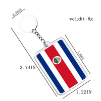 Porte-clés Costa Rica personnalisé en gros Matériau acrylique Impression recto verso Fabrication exquise
