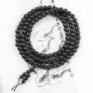 Tibetan Wood Beads <b>Bracelet</b> 7x8mm 108 Beads Round Shape Unisex Jewelry For Meditation And Daily Wear - Product Image 2
