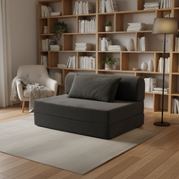 Canapé-lit moderne pliable sans armature en mousse à mémoire de forme compressée sous vide, une place, pour appartement, salon, chaise longue de lecture en tissu