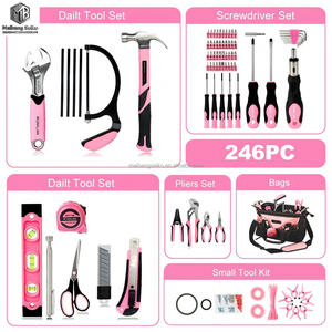 Juego de Herramientas Eléctricas Inalámbricas de 20 V, 236 Piezas, Kit de Herramientas para el Hogar para Mujer, Bolsa Rosa, Kit de Destornillador Eléctrico para Bricolaje - Product Image 6