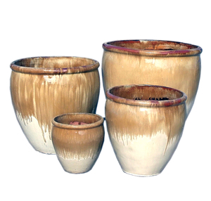 Grand pot de fleurs en céramique émaillée en <span class=keywords><strong>terre</strong></span> <span class=keywords><strong>cuite</strong></span>, jardinière en argile pour la maison et la pépinière, jardinière d'intérieur pour plantes - Product Image 4