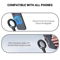 Support de téléphone rotatif magnétique en aluminium avec griffe porte-accessoire pour rotation à 360° compatible et réglable