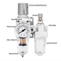 1/4 \ "NPT Combo eau/huile piège séparateur personnalisé filtre à air comprimé régulateur lubrificateur avec support OEM