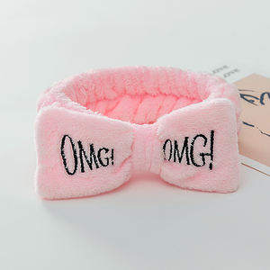 Mode Spa Bandeaux <span class=keywords><strong>Omg</strong></span> Lettres Maquillage Lavage Visage Bande De Cheveux Fille Cheveux Accessoires Femmes Élastique Arc Bandeau - Product Image 2
