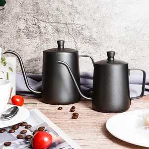 QZQ Pabrik Produsen Pembuat Kopi Barista Berkemah Stainless Steel Teko Teh Hitam Tetes Gooseneck Pour Over Coffee Pot