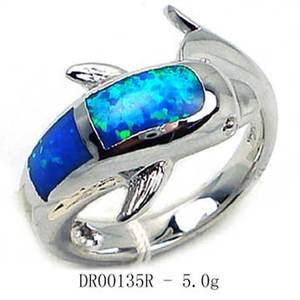 थोक स्टर्लिंग सिल्वर ब्लू फायर ओपल के छल्ले मेक्सिकन ओपल गहने - Product Image 4