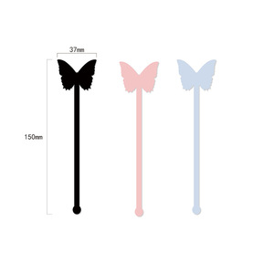 Agitador de bebida de cóctel de <span class=keywords><strong>mariposa</strong></span> acrílica para fiesta de cumpleaños de niños - Product Image 3