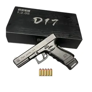 Pistola de metal com laço de metal personalizado, pistola breta em branco 1:2.05, modelo D17, modelo de brinquedo com balas, modelo de metal e ejeção