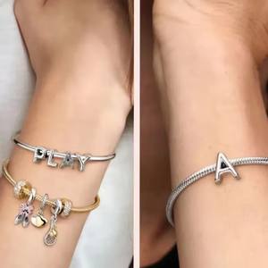 Oferta Especial: Abalorios Originales de Plata de Ley 925 con 26 Letras Inglesas, Circonitas y Perlas de Agua Dulce en Forma de Corazón para Mujer, Accesorios DIY - Product Image 6