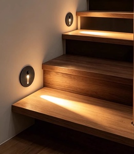 Circular <b>LED</b> embedded aluminum wall lamp, outdoor induction lamp, staircase <b>corner</b> lamp, IP65 waterproof landscape <b>lighting</b> - Product Image 6