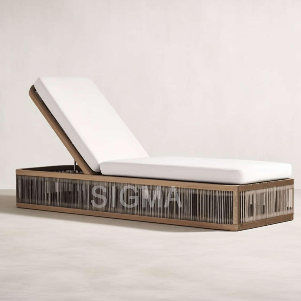 Wholesale Patio Set Outdoor Furniture Rope Chaise Lounge With Cushion