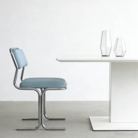 Chaise de salle à manger en acier inoxydable de style nordique, chaise cantilever rétro créative pour café et restaurant modernes