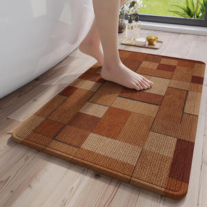 Tapis de bain rectangulaire en fibre de polyester absorbant, antidérapant, séchage rapide, design minimaliste, tapis de sol pour salle de bain - Product Image 2