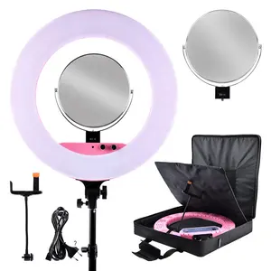 18 pollici 100W led ring light avec tripied OEM illuminazione fotografica trucco ringlight con specchio per la trasmissione in diretta di youtube