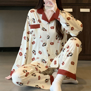 Conjunto <span class=keywords><strong>de</strong></span> Ropa <span class=keywords><strong>de</strong></span> Casa para <span class=keywords><strong>Mujer</strong></span> al por Mayor, <span class=keywords><strong>de</strong></span> Manga Larga y Pantalones Largos, con Estampado <span class=keywords><strong>de</strong></span> <span class=keywords><strong>Pingüino</strong></span> <span class=keywords><strong>de</strong></span> Dibujos Animados, para Otoño - Product Image 2