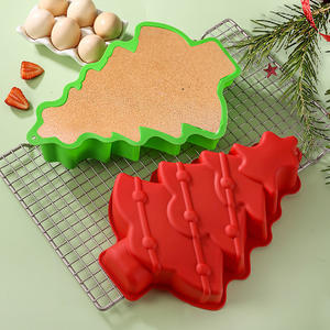 แม่พิมพ์อบซิลิโคนรูปต้นคริสต์มาส-ถาดธีมวันหยุดเกรดอาหารสำหรับคุกกี้แบบทำมือขนมช็อคโกแลตเค้กและขนมปัง - Product Image 3