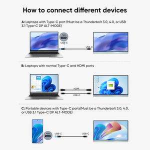 <span class=keywords><strong>Prix</strong></span> de gros 13.3 pouces Portable Full HD 1080P écran <span class=keywords><strong>tactile</strong></span> moniteur externe pour ordinateur portable téléphone mobile - Product Image 2